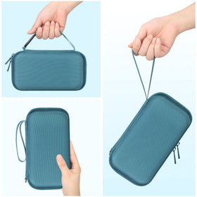 BOVKE interior mesh pocket open holding charger and cables for organized storage