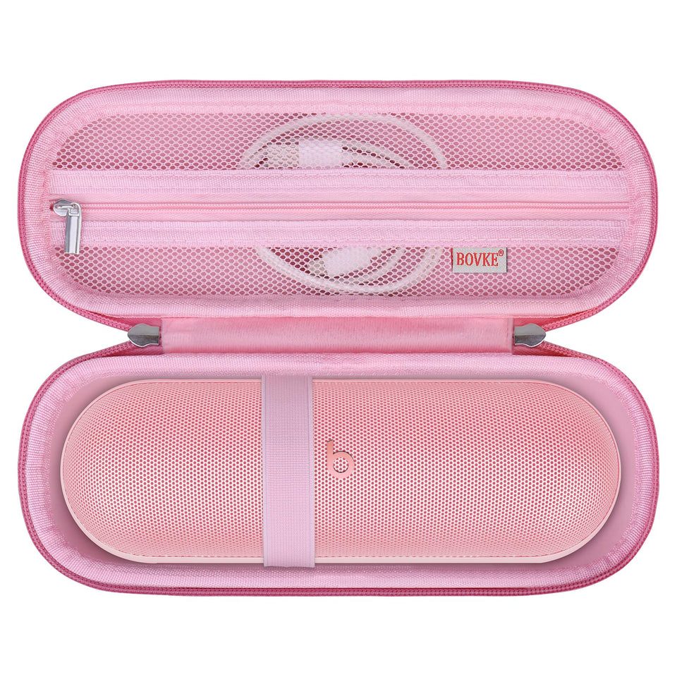 BOVKE pink Beats Pill outer case protects your speaker on the go