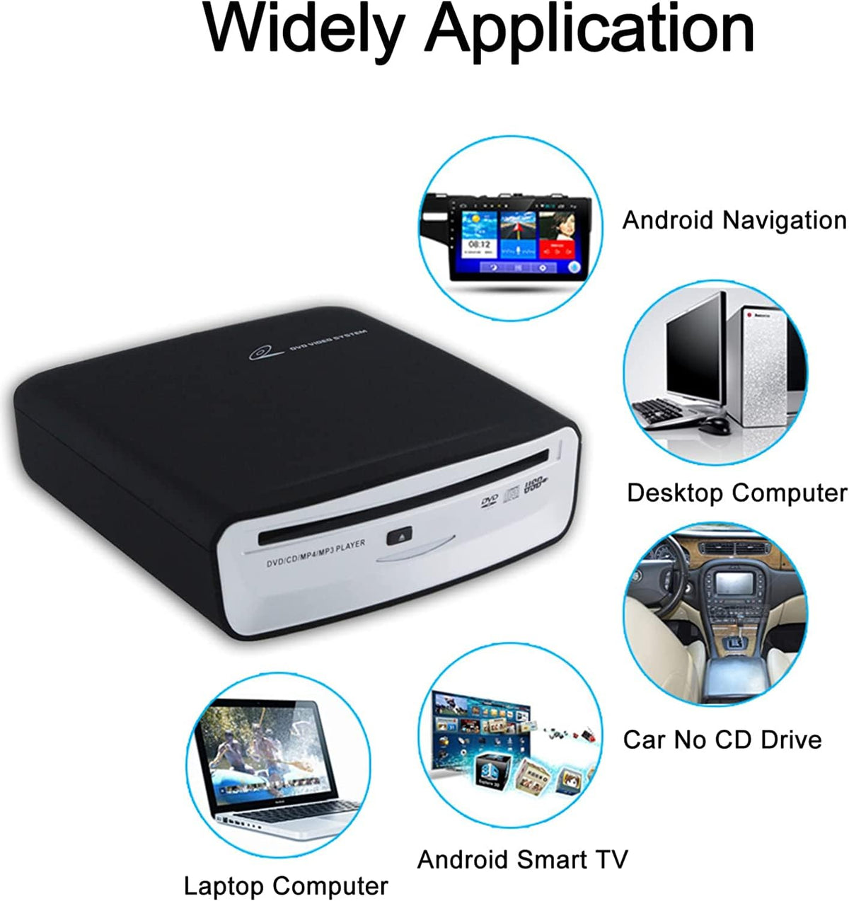 Bovrou Android car navigation compatibility with CD and DVD formats for versatile playback