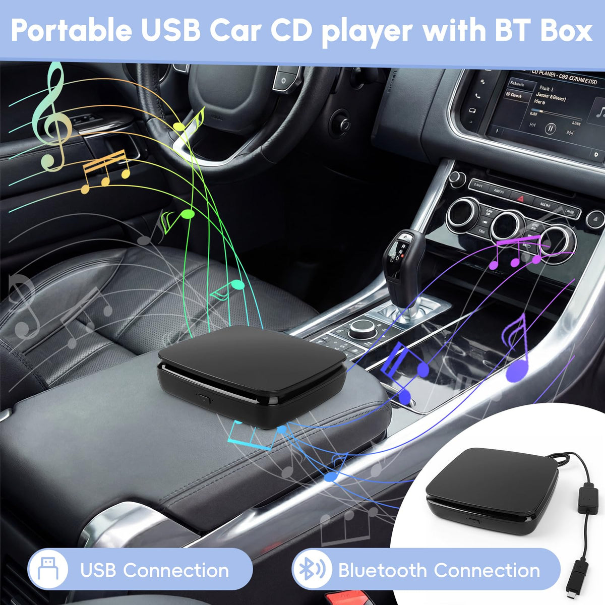 Bovrou close-up disc tray and control buttons, showing intuitive controls for reliable playback