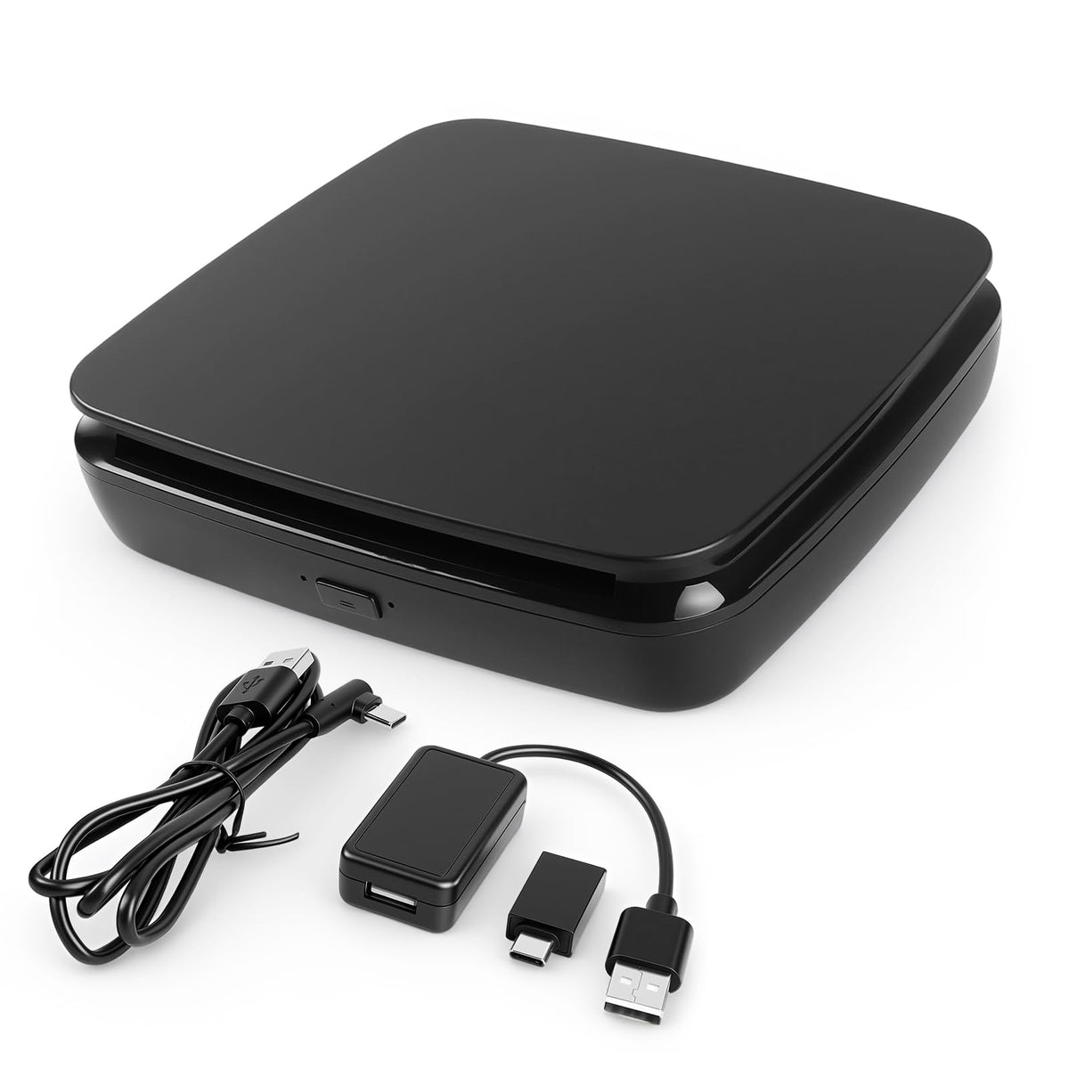 Bovrou front view compact CD player showing streamlined casing and easy access controls, improves portability