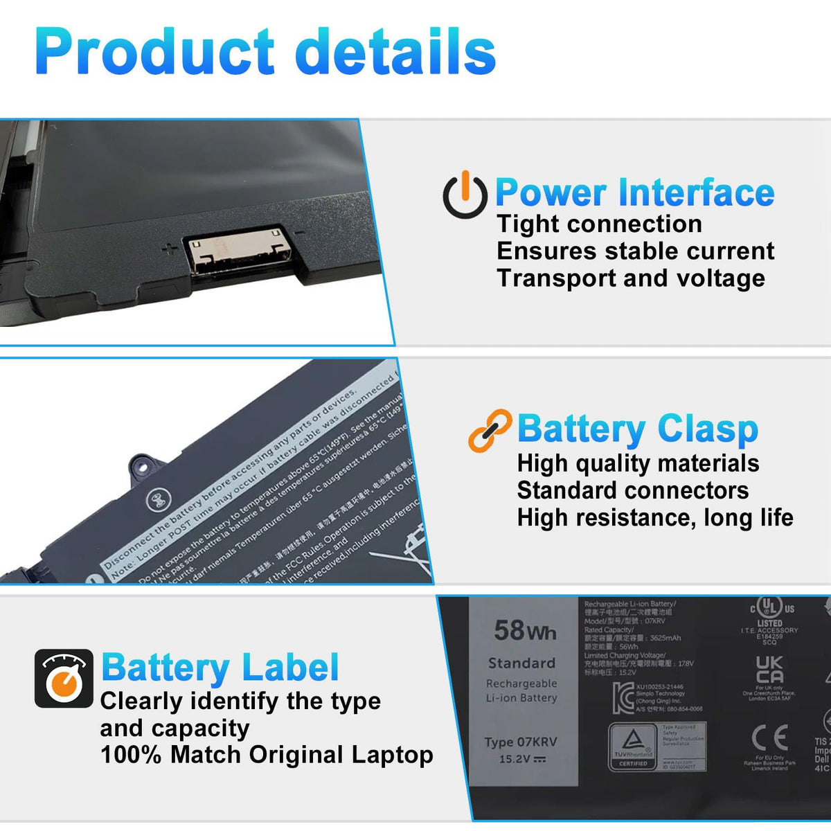 BOWEIRUI connector and pins detail demonstrating secure fit and compatibility