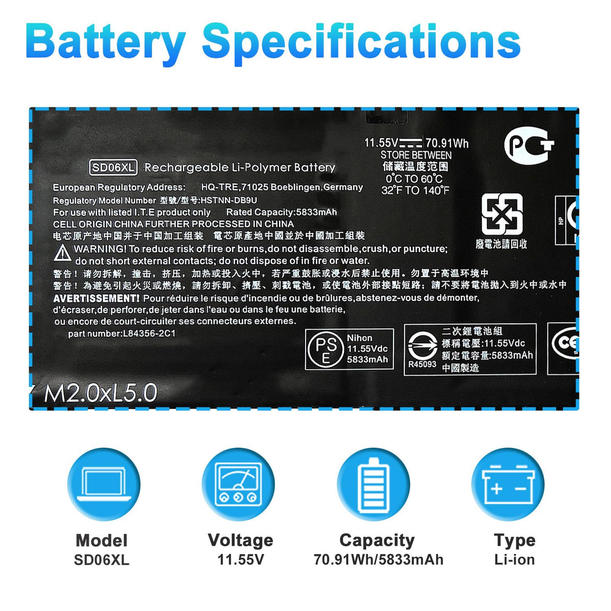 BOWEIRUI SD06XL close-up label showing model and compatibility benefits