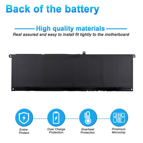 BOWEIRUI battery installed in Dell Inspiron demonstrating restored runtime