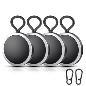 BowenBo front view of 4-pack black trackers showing compact design and secure hooks