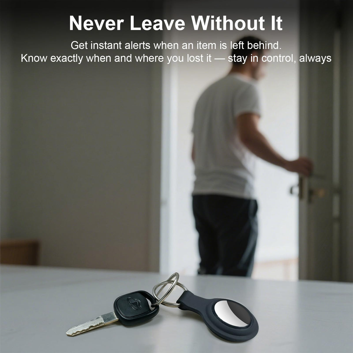 BowenBo placed inside a wallet showing slim fit and secure tracking