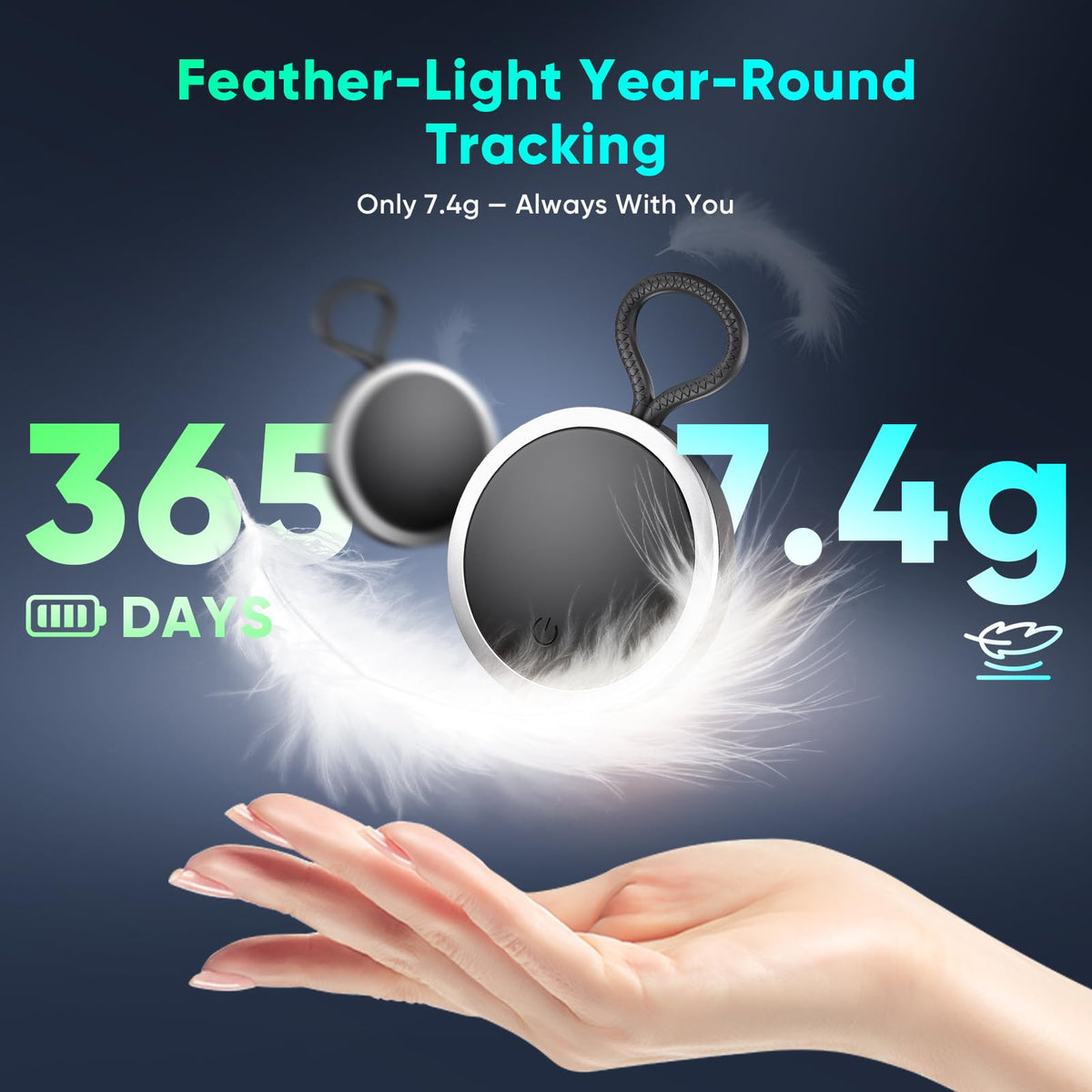 BowenBo tracker fitting inside a wallet slot showing compact size and discreet carry