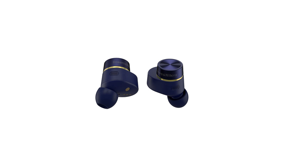 Bowers and Wilkins Pi7 S2 case in midnight blue for portable charging.