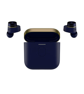 Bowers and Wilkins Pi7 S2 earbuds in midnight blue deliver high-fidelity sound.