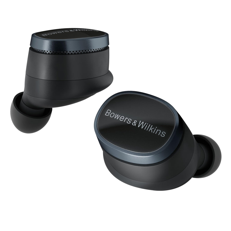Bowers & Wilkins Pi8 case and earbuds in Anthracite, compact and comfortable for daily carry.