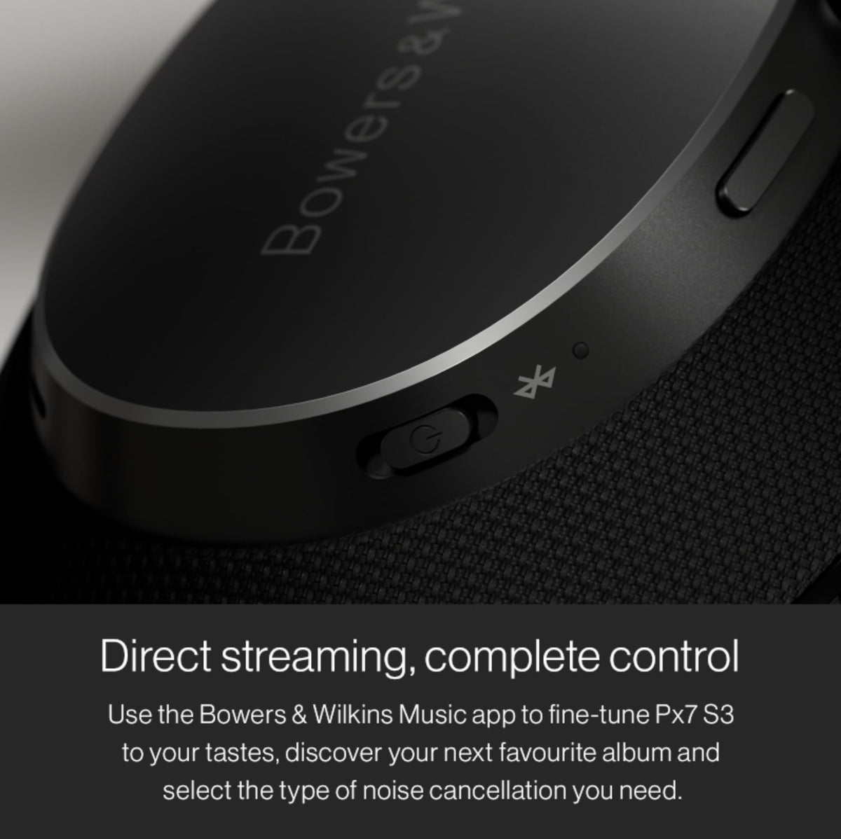 Bowers Wilkins Px7 S3 app setup screen with EQ and noise controls