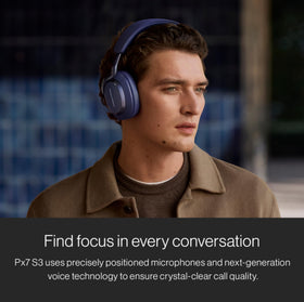 Bowers & Wilkins Px7 S3 Indigo Blue headband detail showing lightweight, durable build