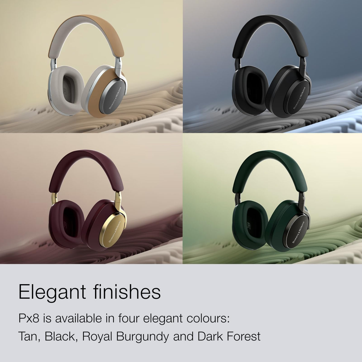 Cushioned ear pads on Px8 Dark Forest for extended listening comfort.