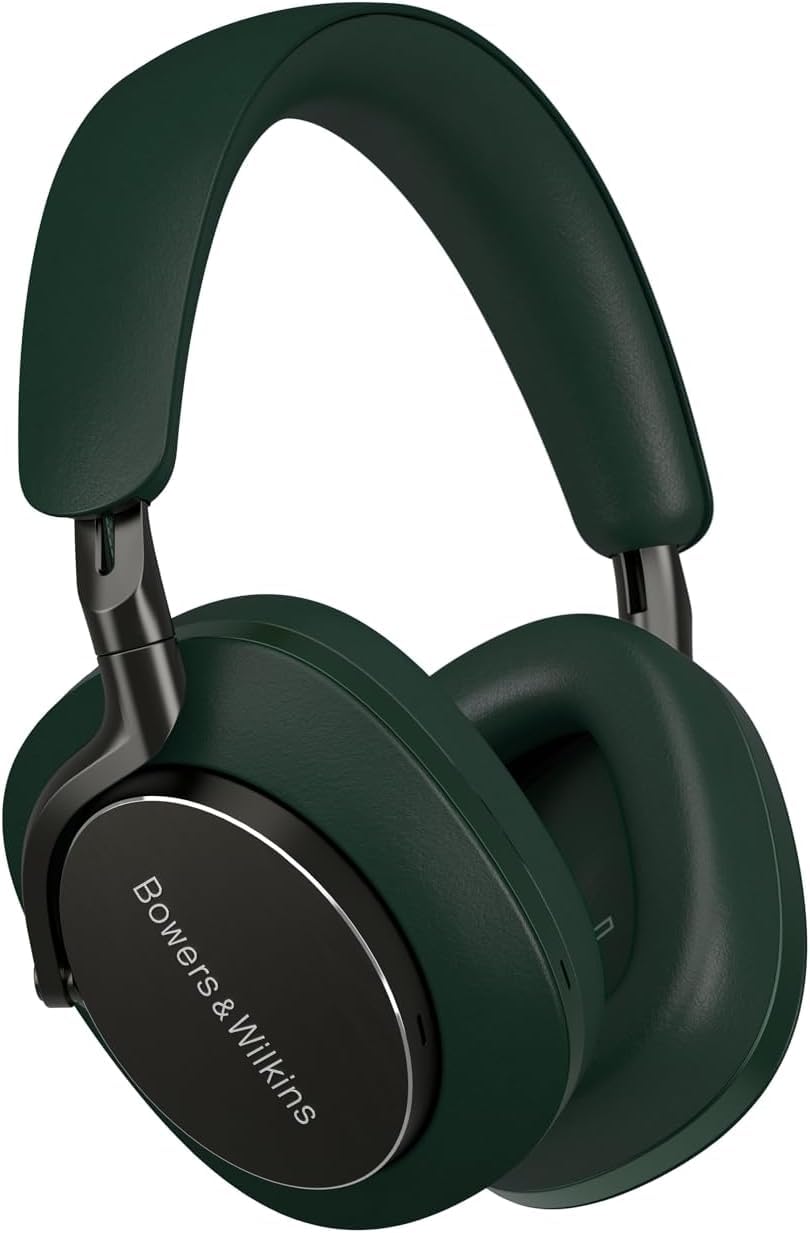Bowers and Wilkins Px8 Dark Forest headphones viewed from the front showing premium finish and build.