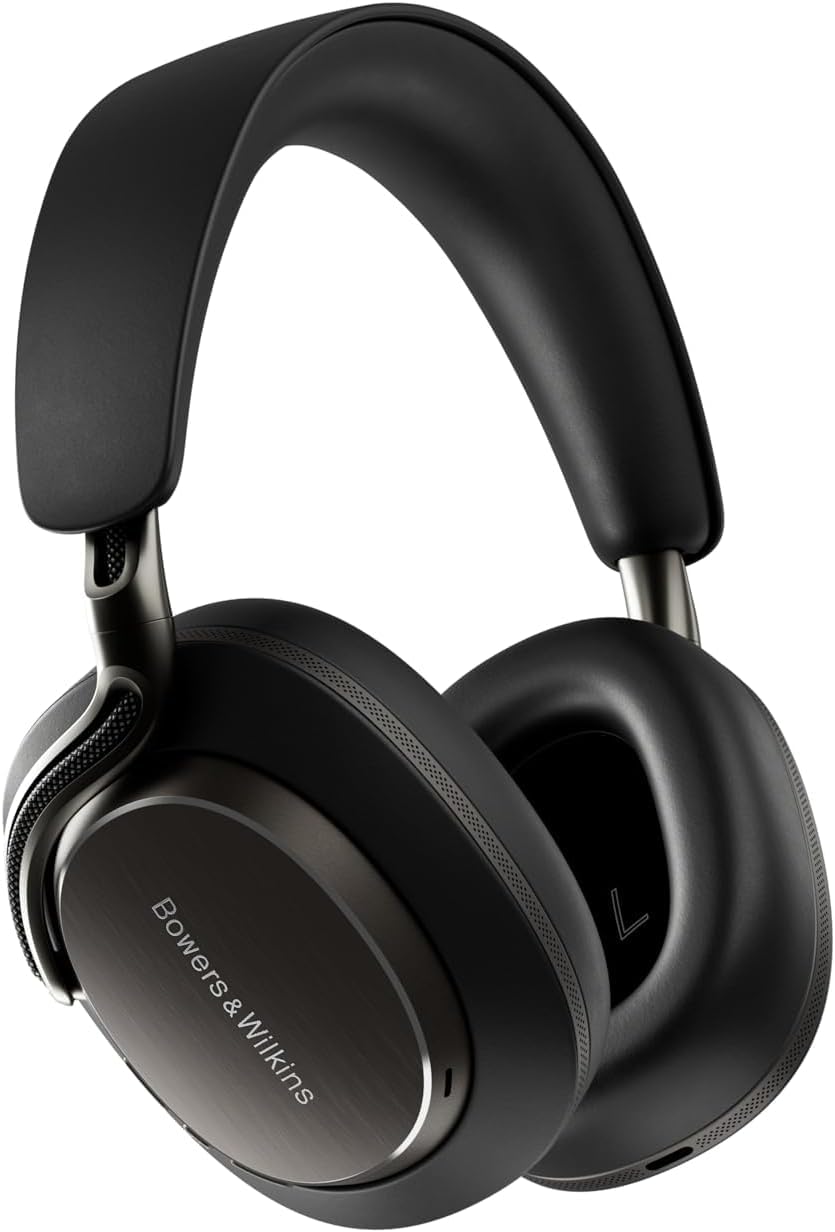 Bowers & Wilkins Px8 S2 onyx-black headphones offer luxurious comfort for long listening sessions.