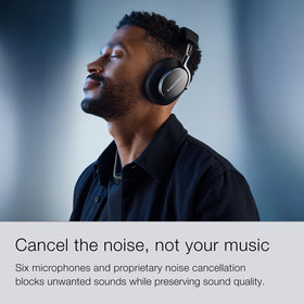Bowers & Wilkins Px8 soft Nappa leather and aluminum arms for premium comfort.