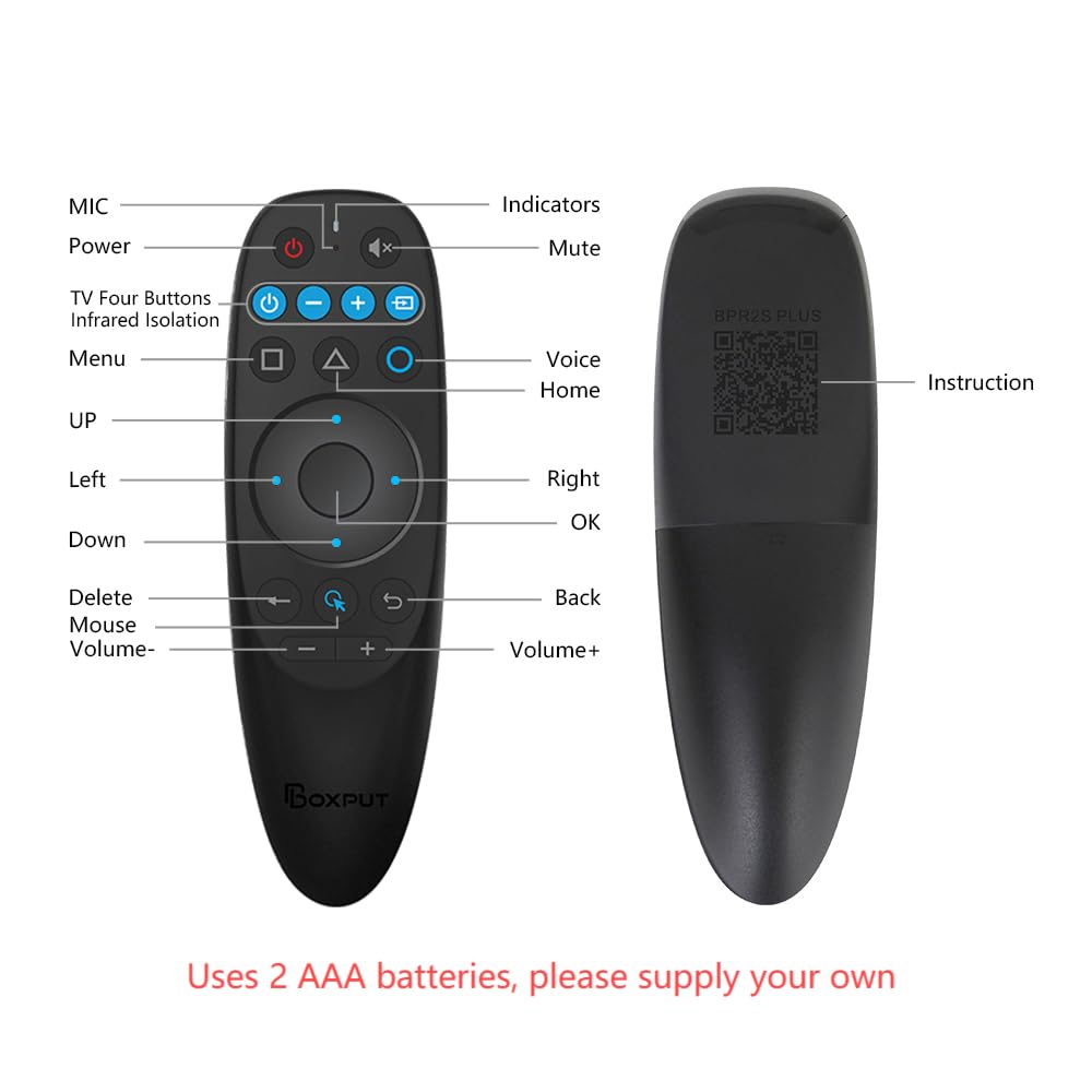 BOXPUT 6-axis gyro remote for smooth cursor movement and accurate pointing.