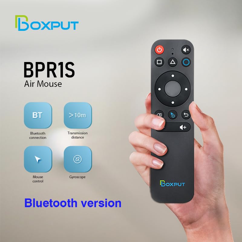BOXPUT BPR1S air mouse in use with precise cursor control on a smart TV