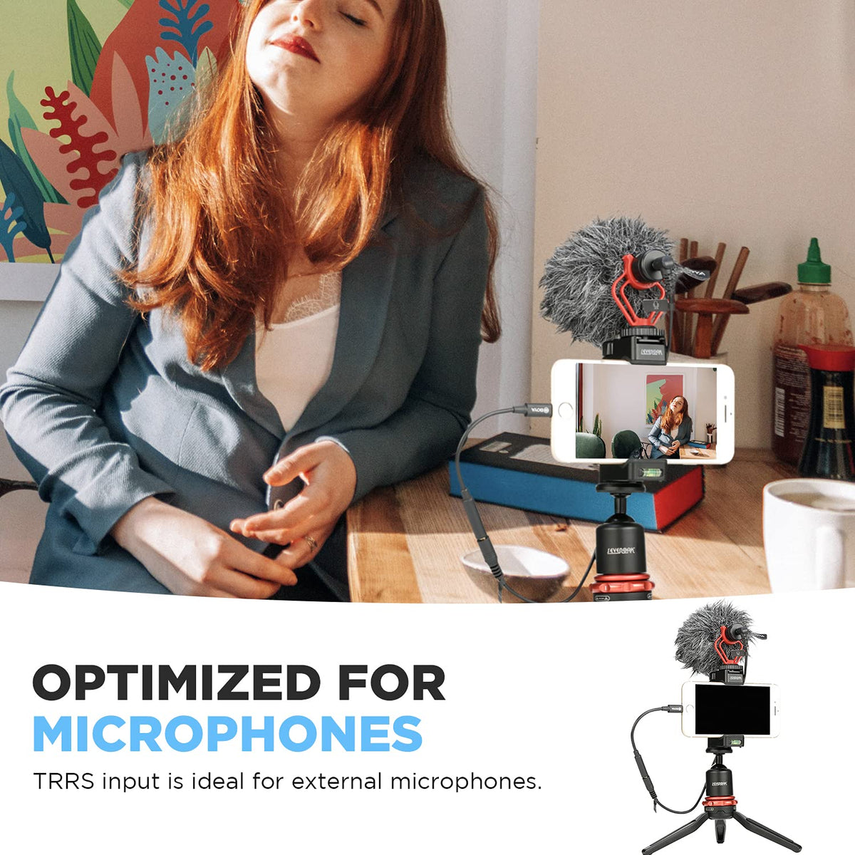 Compact BY-K3 cable for plugging mics or headphones into iPhone