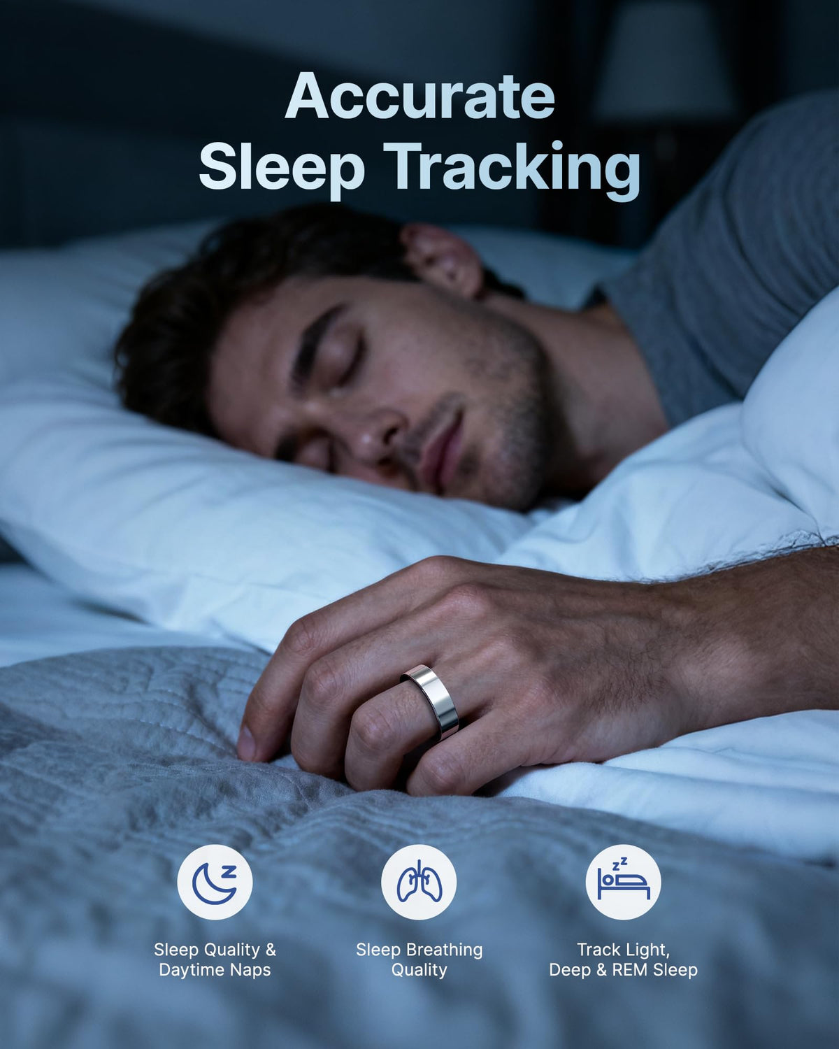 BOYACARE sleep tracking ring records sleep stages for restful insights