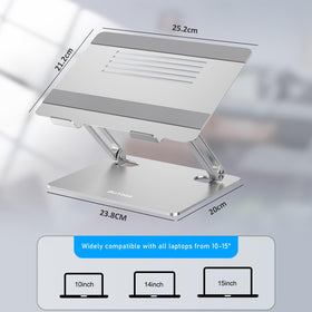 BoYata Laptop Stand tilt adjustment demonstrates versatile positions to save desk space.