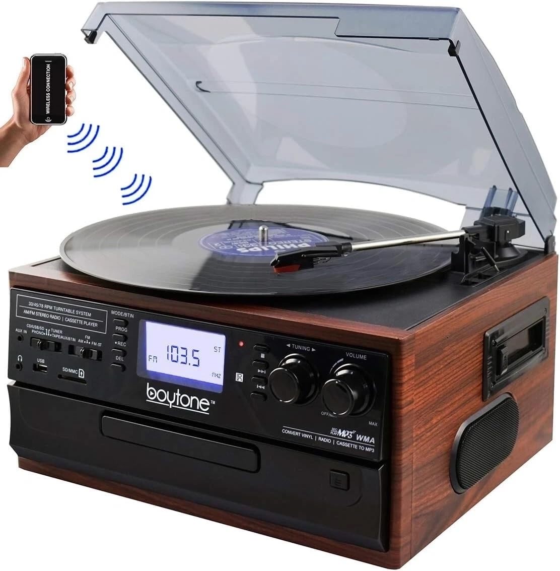 Boytone BT-22M vinyl playback; convert classic records to MP3 on the fly.