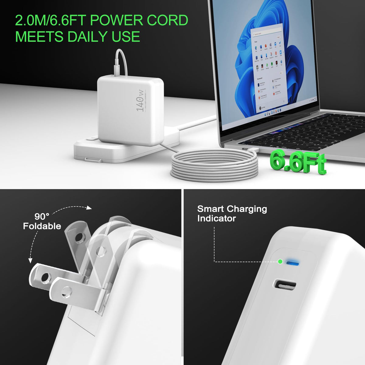 Boyunenge 140W USB-C Charger highlighting PD3.1 and PPS protocol support