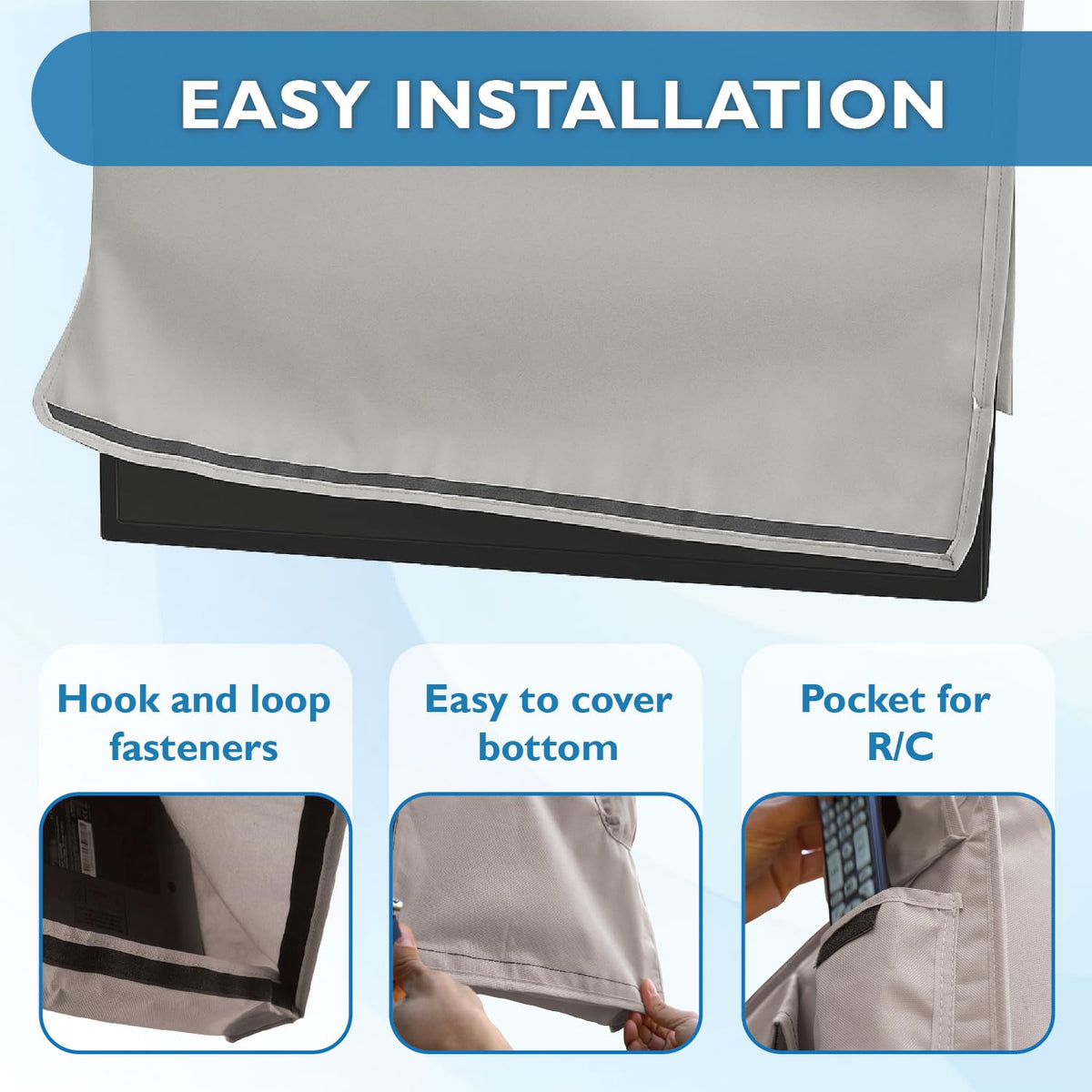 Bozzcovers bottom flap sealed around base to block wind and moisture