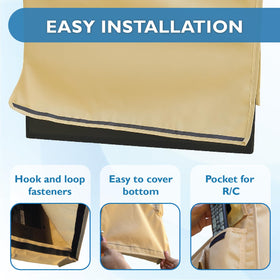 Bozzcovers built-in remote pocket holding remote for convenient storage