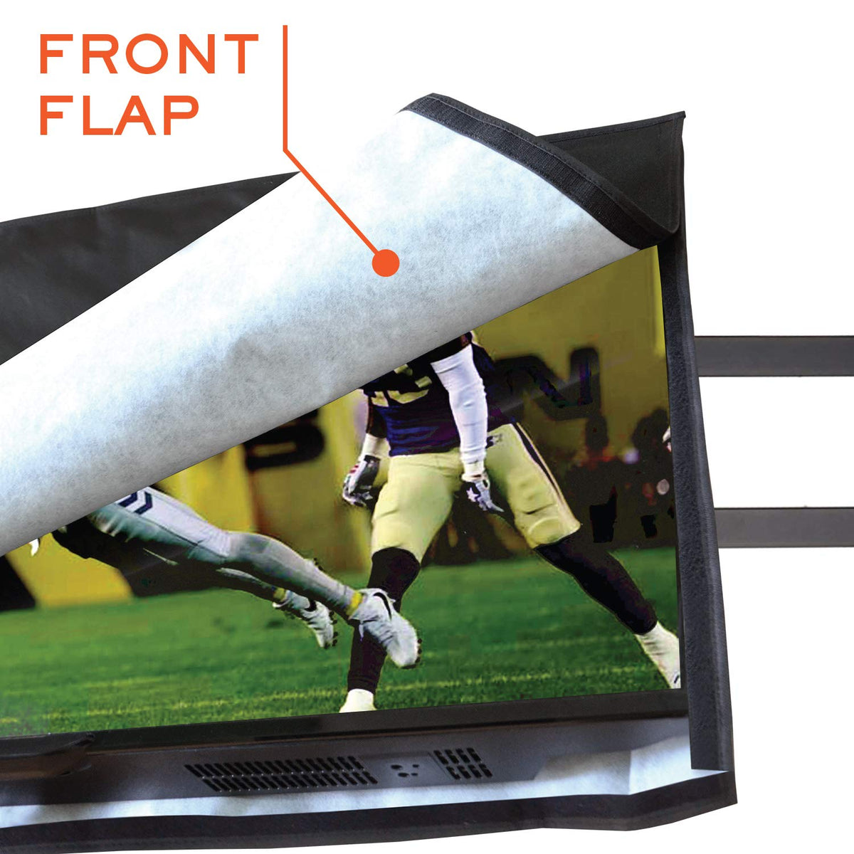 Bozzcovers rolled-up front flap in use allowing viewing access without removal