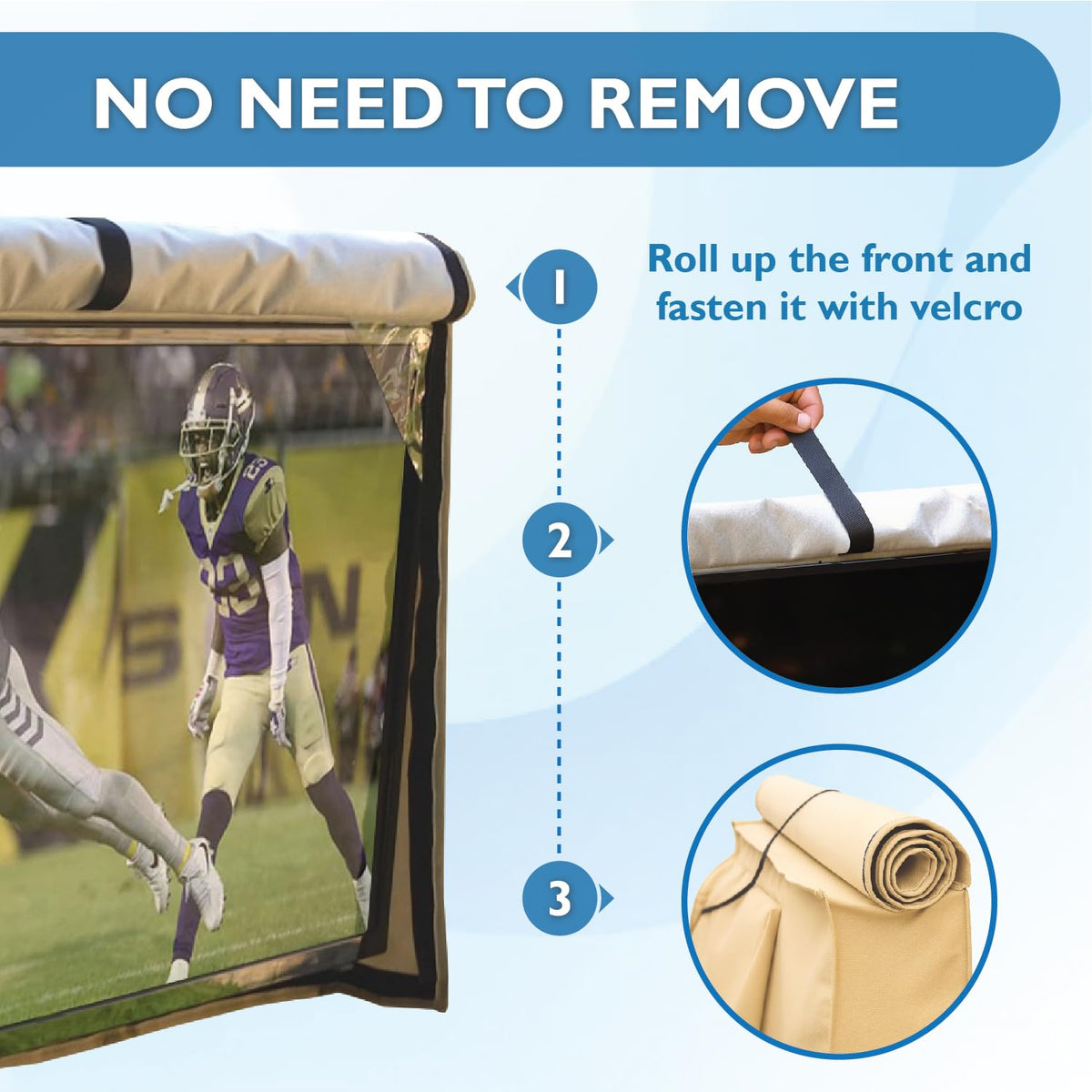 Bozzcovers seam and fastener detail, weatherproof construction keeps out moisture