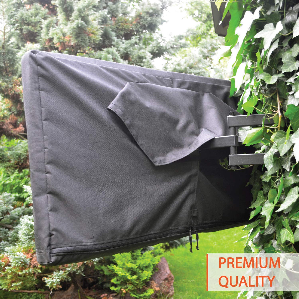 Bozzcovers cover beside remote illustrating size fit and compact storage convenience