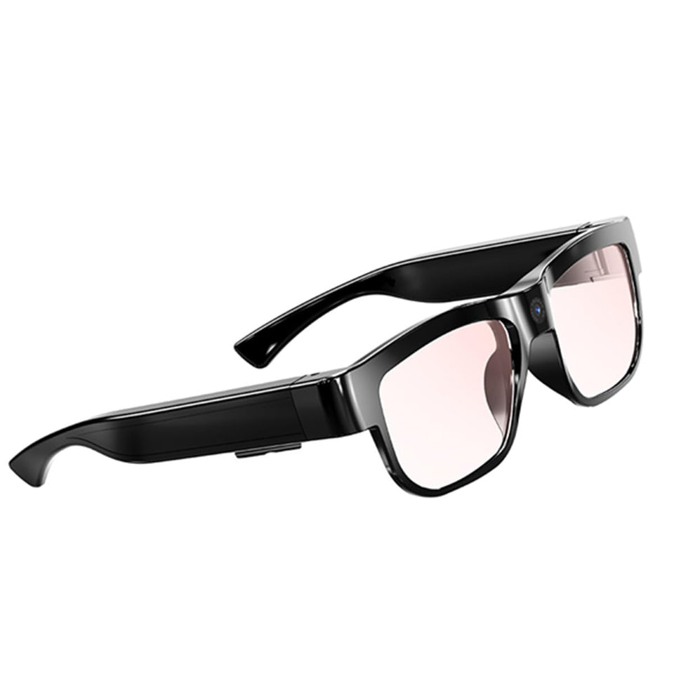 BQXX front frame view showing camera-integrated sunglasses and hands-free recording benefit