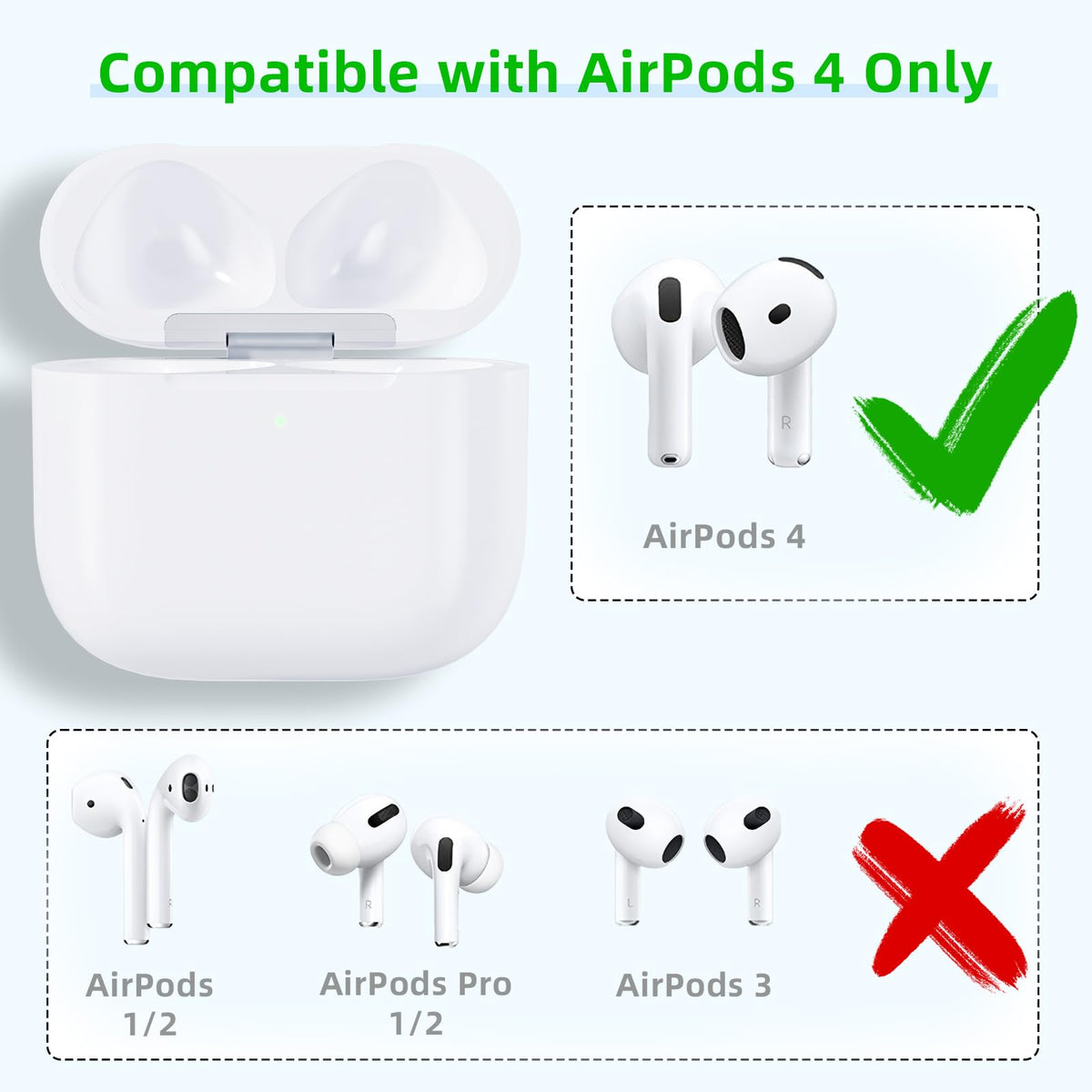 BRABURG AirPods 4 USB-C charging case with convenient charging options