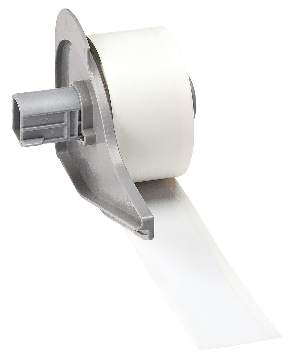 Brady all-weather vinyl label tape in white 1in for durable indoor labeling