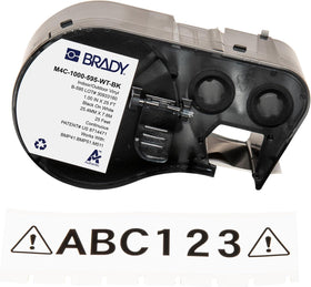 Brady Authentic all-weather label roll for durable industrial labeling.