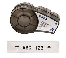 Brady Authentic M21-750-423 label with harsh environment adhesive on rugged panel surface