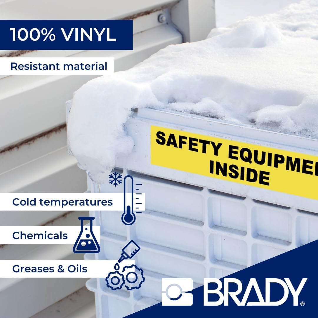 Brady Authentic label on pipe demonstrates durable labeling for piping.