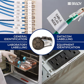 Brady Authentic M5-75-461 label on curved tubes with self-laminating surface