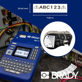 Brady Authentic RoHS-compliant label highlights safety and compliance.