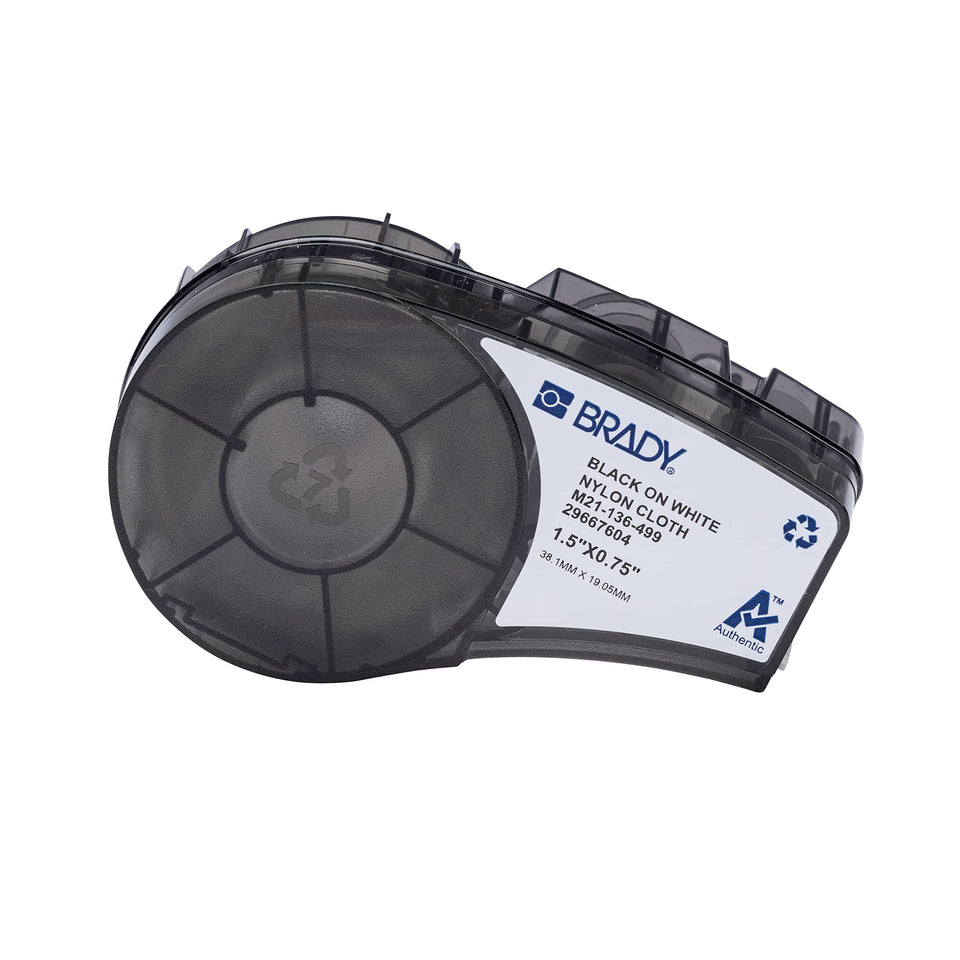 Brady front packaging showing B-499 labels and size information for quick selection