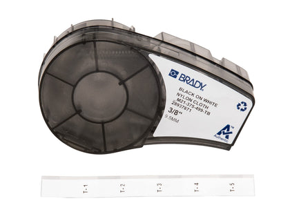 Brady front packaging showing model and tape benefits for easy identification