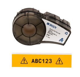 Brady front packaging showing cartridge and label information for easy identification