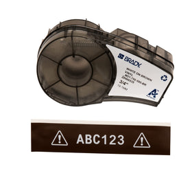 Brady front packaging showing roll and specifications for quick selection