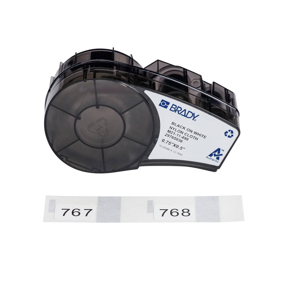 Brady label wrapped on thin wire showing secure adhesion and legibility