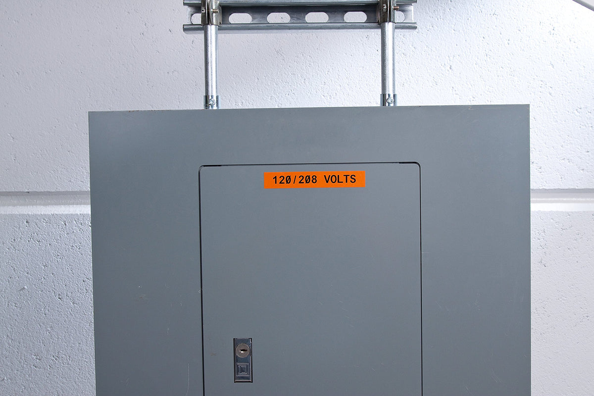 Brady label stuck inside a freezer illustrating cold-resistant adhesive performance