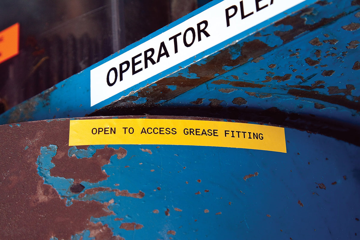 Brady label on pipe in lab environment for clear asset identification
