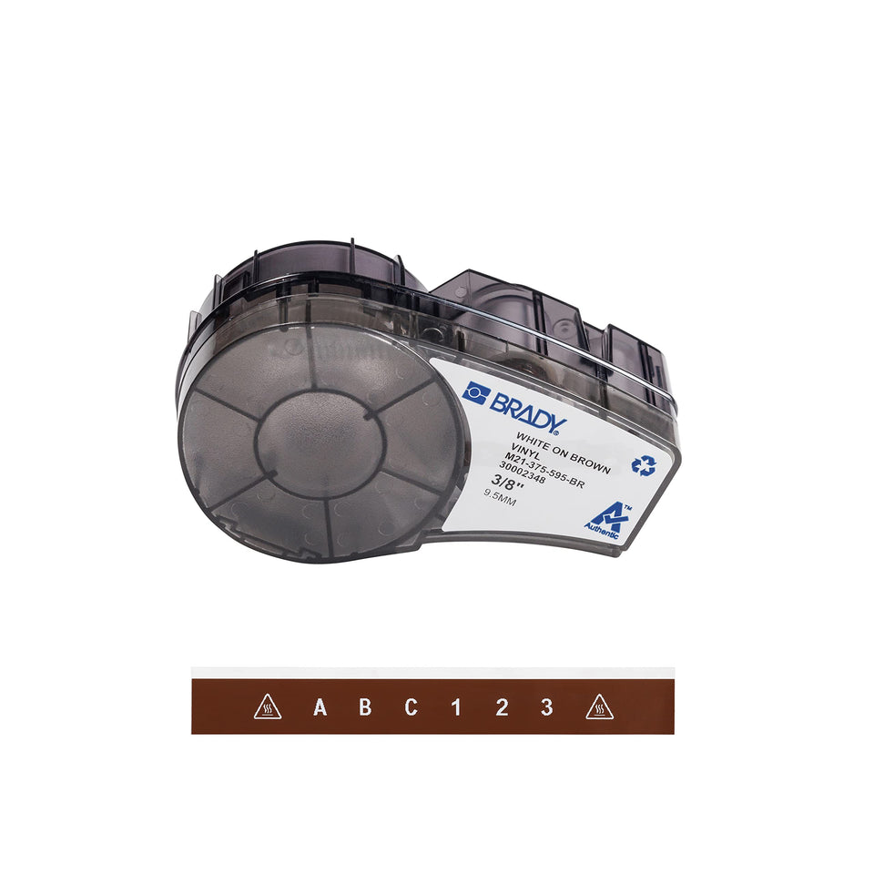 Brady front packaging showing roll label and compatibility — durable identification