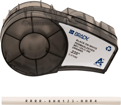 Brady PermaSleeve tubing in black for 22-16 AWG wires ensures durable labeling