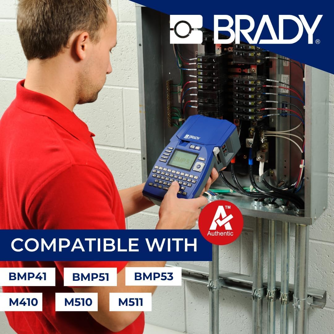 Brady roll next to ruler showing 0.75 inch width and length scale